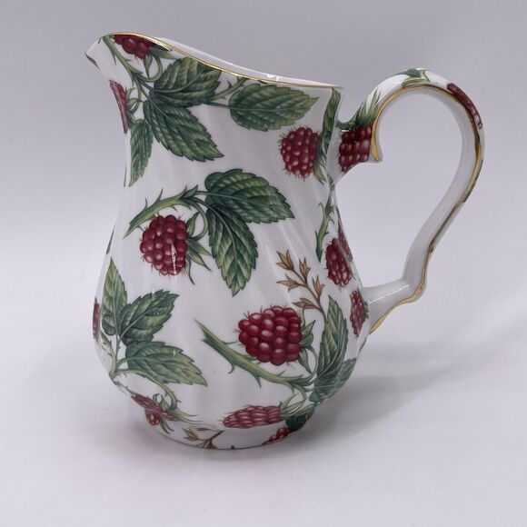 Raspberry Chintz Pitcher A Special Place 2003 Swirl White Porcelain Chintzware - Picture 5 of 11